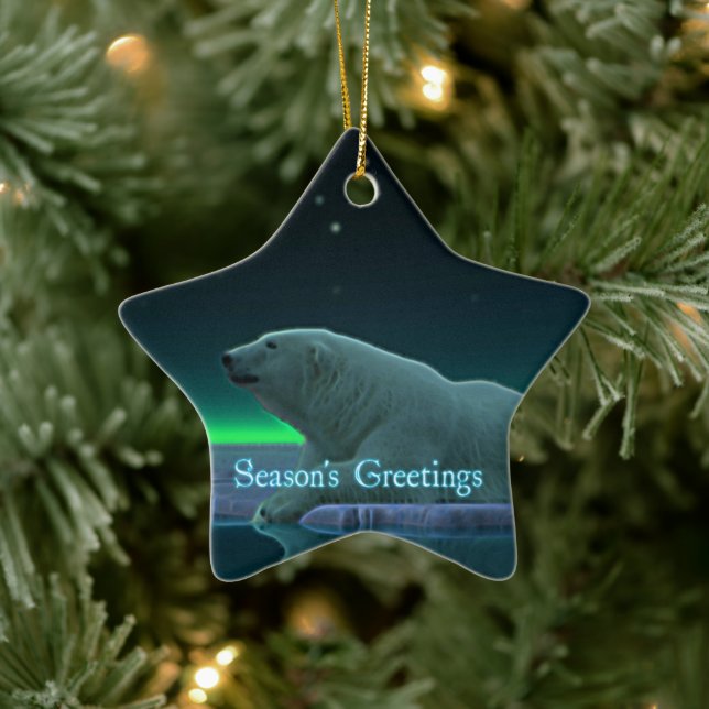 Säsongshälsningar - Ice Kant Polar Bear Julgransprydnad Keramik (Träd)