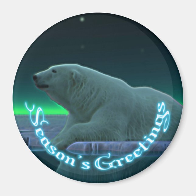Säsongshälsningar - Ice Kant Polar Bear Magnet (Framsidan)