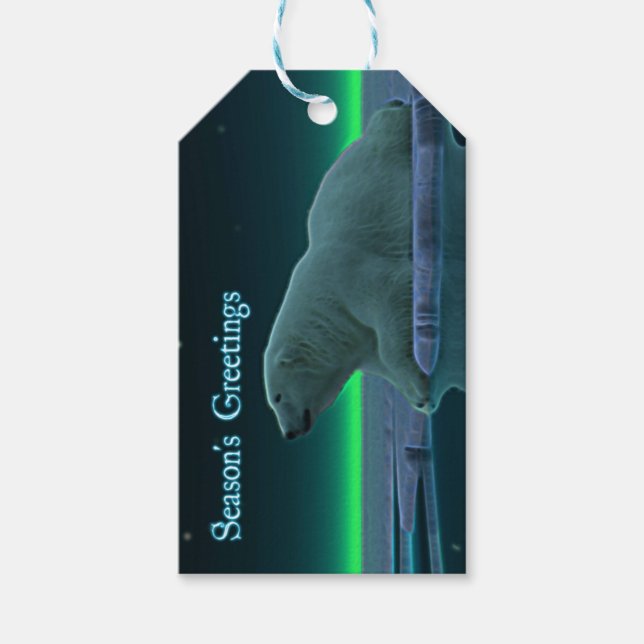 Säsongshälsningar - Ice Kant Polar Bear Presentetikett (Framsidan)