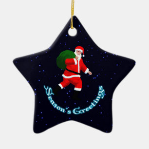 Säsongshälsningar - Jultomten Julgransprydnad Keramik