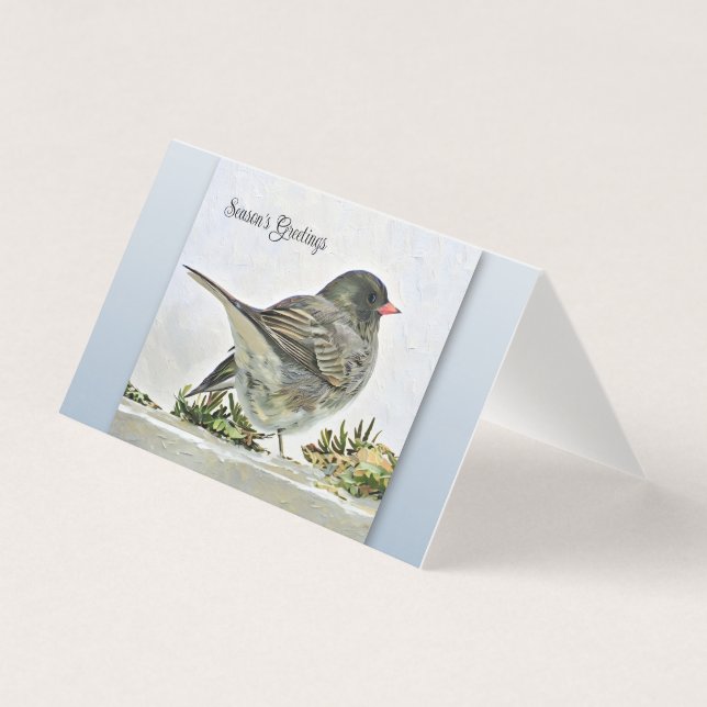 Säsongshälsningar - Junco - Tom Kort (Framsida)