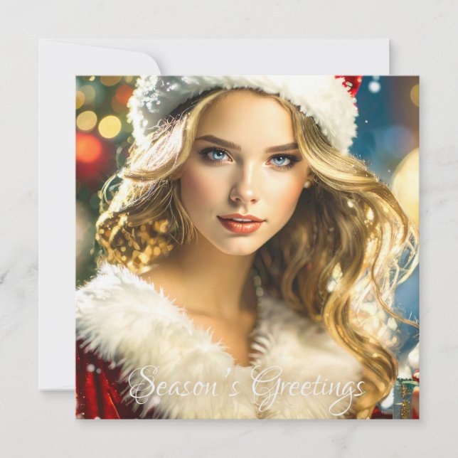 Säsongshälsningar - nostalgisk jul julkort (Framsida)