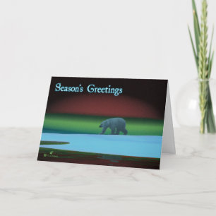 Säsongshälsningar - Polar Ljus Polar Bear Helgkort