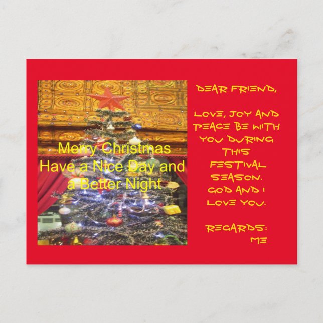 Säsongskort för god jul helg vykort (Framsida)