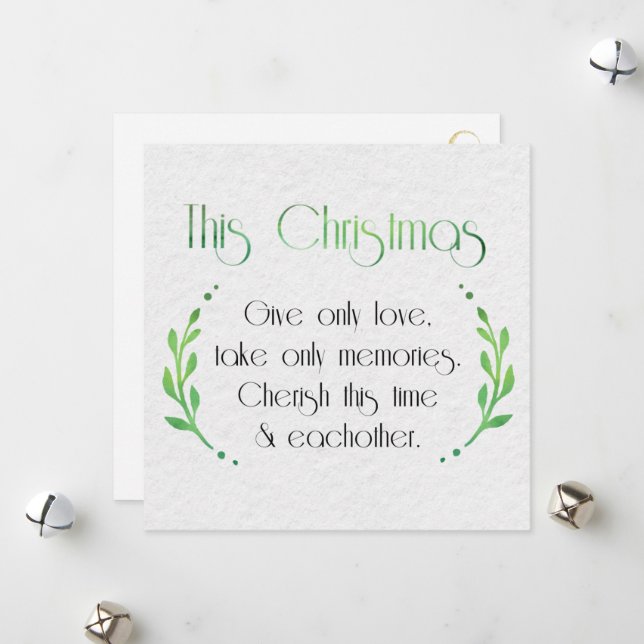 Säsongsminimalistiskt sinne med Guld blommor Julkort (Fram/Back In Situ)