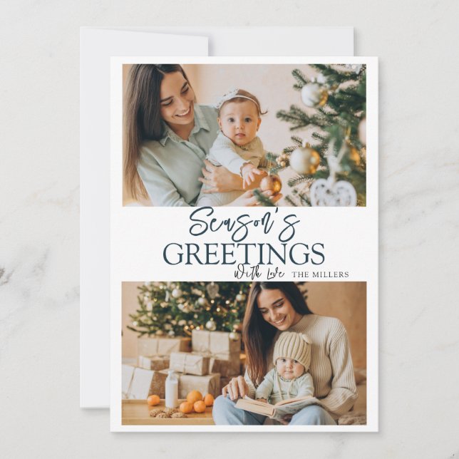 Säsonhälsningar 2 Foto-Helgdag Julkort (Framsida)