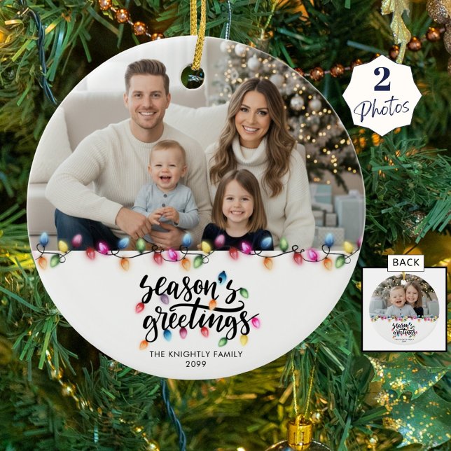 Säsonhälsningar 2 PhotoS jul Ljus Namn Julgransprydnad Keramik (Skapare uppladdad)