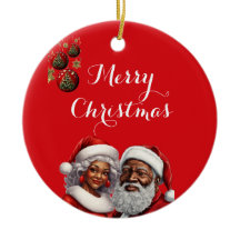 Säsonhälsningar - afrikanska-amerikanska prydnadsf