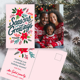 SÄSONHÄLSNINGAR ANPASSNINGSBAR PHOTO-Helgdagar för Vykort