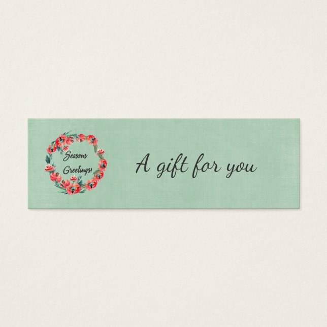 Säsonhälsningar Blommigt Utandning och renhet Litet Visitkort (Framsidan)