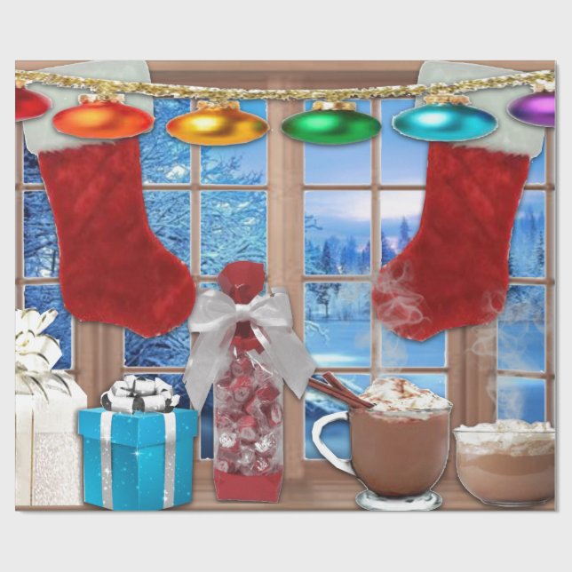 Säsonhälsningar Figursätta Pappert Presentpapper (Platt)