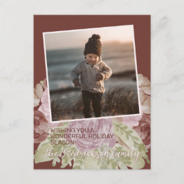 Säsonhälsningar för färgstark klassisk Blommigt Vykort