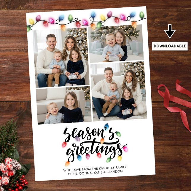 Säsonhälsningar för julafton Ljus 4 Foto Julkort (Skapare uppladdad)