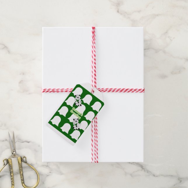 Säsonhälsningar för juletiketter presentetikett (Med Snöre)