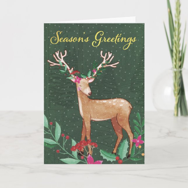 Säsonhälsningar för renkort helgkort (Framsida)