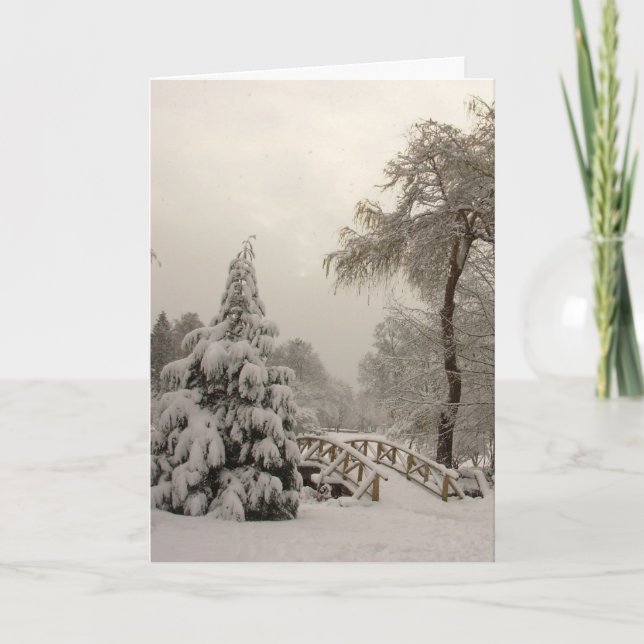 Säsonhälsningar för Vinter Wonderland Cards Helgkort (Framsida)