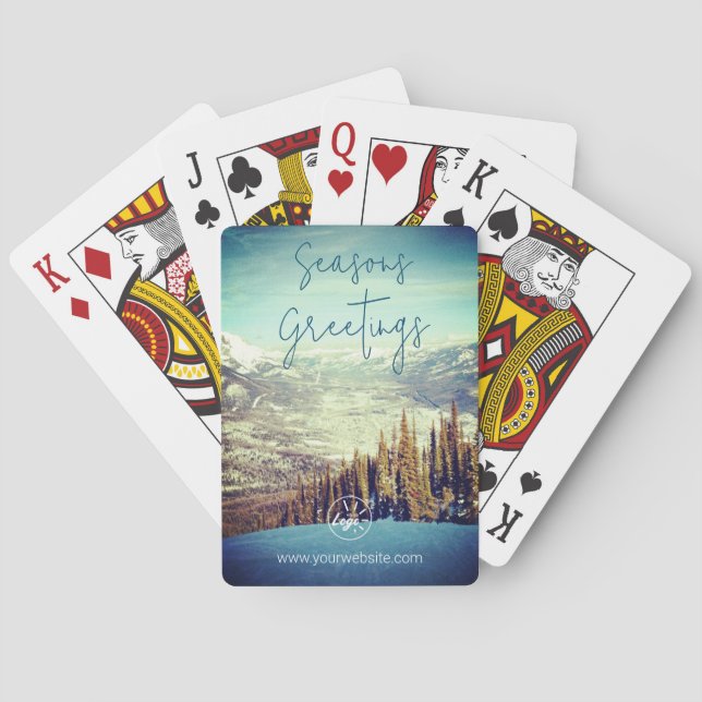 Säsonhälsningar Foto Anpassningsbar-Branded Casinokort (Baksidan)