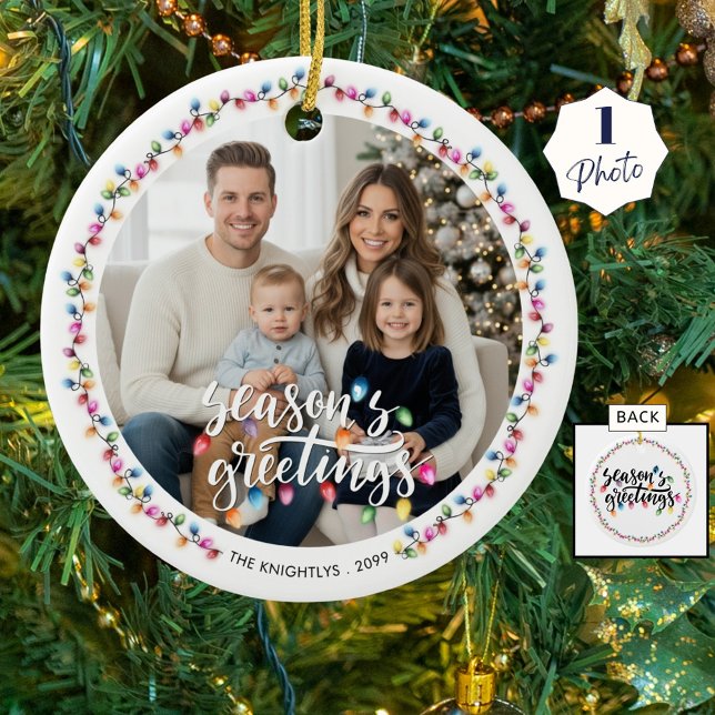Säsonhälsningar Fotojul Ljus Julgransprydnad Keramik (Skapare uppladdad)