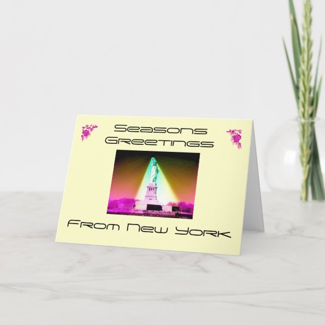Säsonhälsningar, från New York, Helgkort (Framsida)