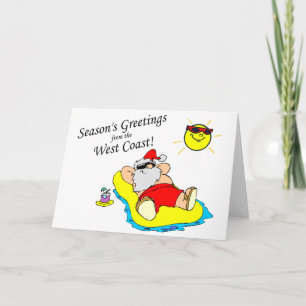 Säsonhälsningar från västkusten Santa Helgkort
