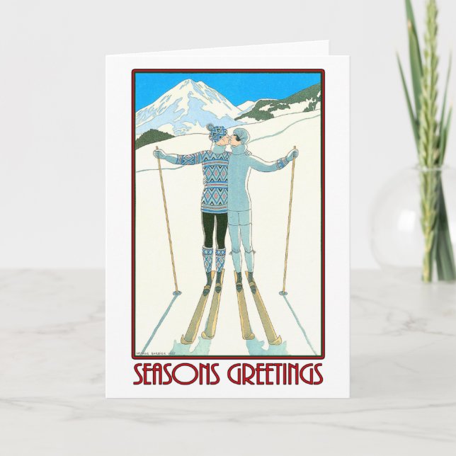 Säsonhälsningar - George Barbier - 1925 Helgkort (Framsida)