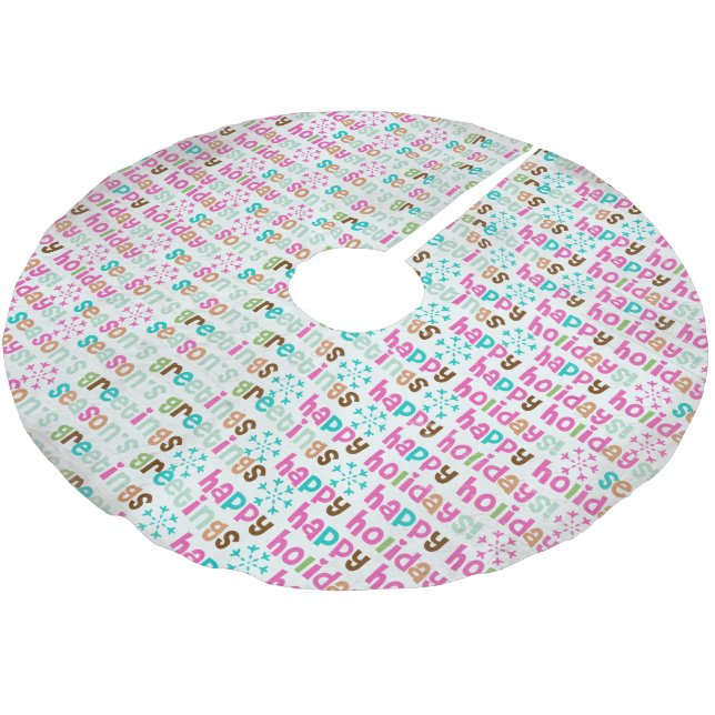 Säsonhälsningar Glad helg Träd Skirt Julgransmatta Borstad Polyester (Vinklad)