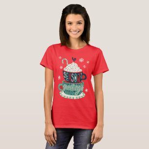 Säsonhälsningar helgdag jul tee shirt