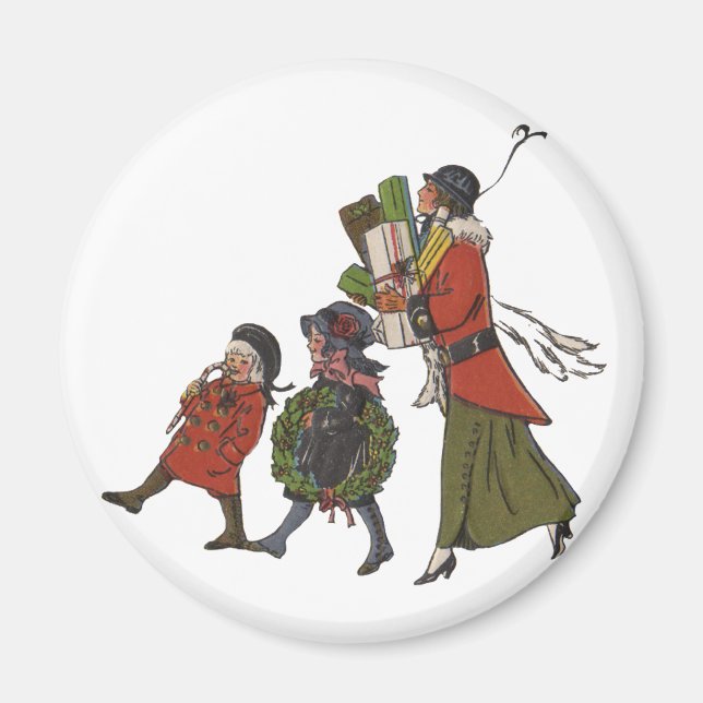 Säsonhälsningar Helgdag Julkonst Skriv ut Magnet (Framsidan)