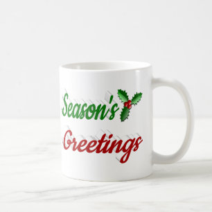 Säsonhälsningar Holly-halvskript för jul Kaffemugg