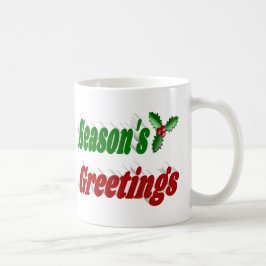Säsonhälsningar Holly jul halv typografi Kaffemugg