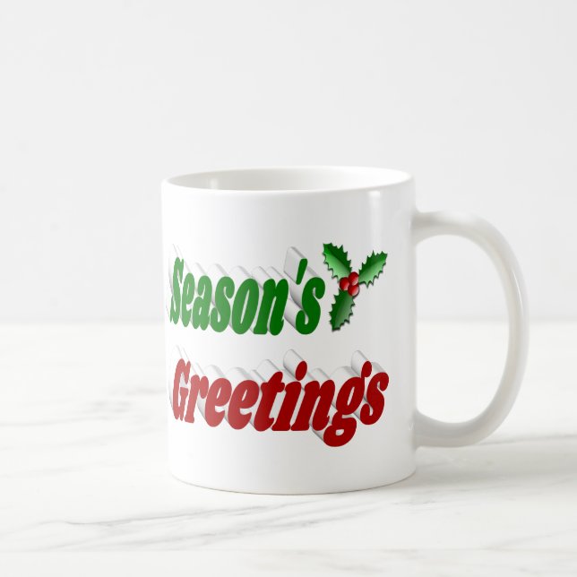 Säsonhälsningar Holly jul halv typografi Kaffemugg (Höger)
