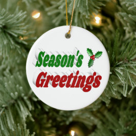 Säsonhälsningar Holly-jultypografi Julgransprydnad Keramik