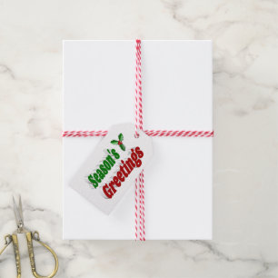 Säsonhälsningar Holly-jultypografi Presentetikett