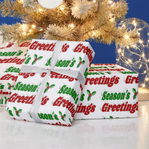 Säsonhälsningar Holly-jultypografi Presentpapper