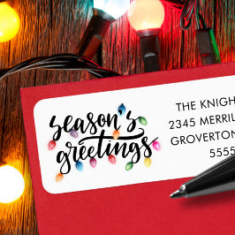 Säsonhälsningar i julafton Ljus Returadress Etikett