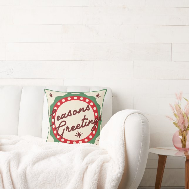 Säsonhälsningar i Retro-Vintagen - jul Kudde (Soffa)