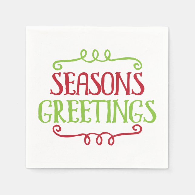 Säsonhälsningar Jul Helgdag Napkin Pappersservett (Framsidan)