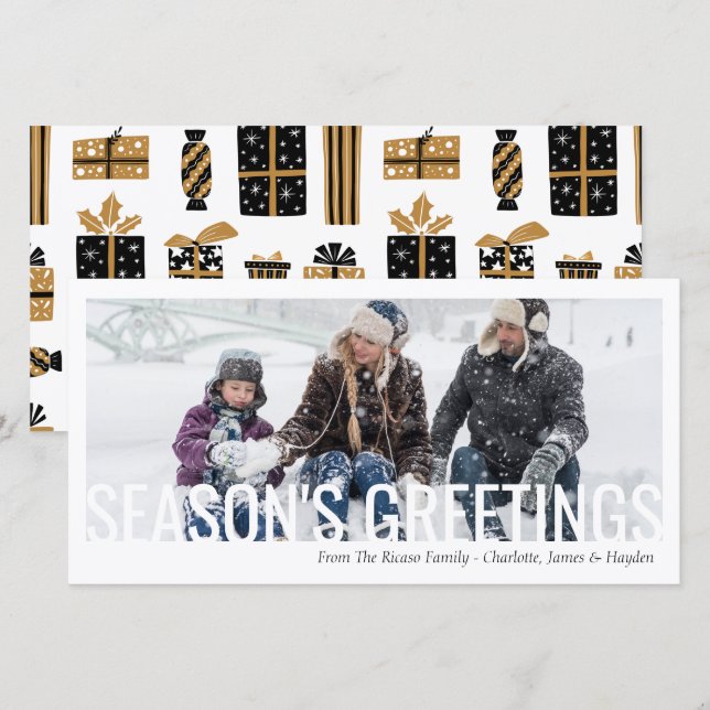 Säsonhälsningar Jul-Helgdag, utklippt foto Kort (Fram/baksida)