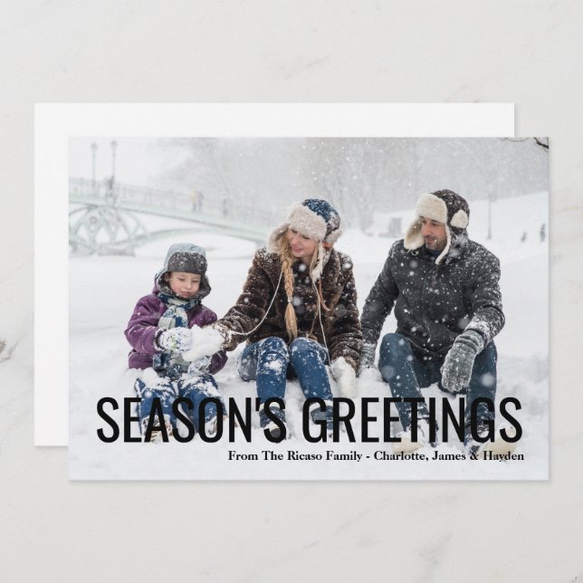 Säsonhälsningar Julfotoport för Helgdag Kort (Fram/baksida)