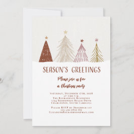 Säsonhälsningar Julgranar Elegant Party Inbjudningar