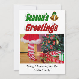 Säsonhälsningar Klockor julfototypografi Julkort