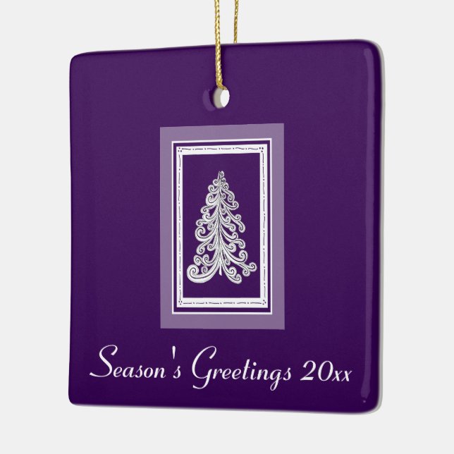 Säsonhälsningar Lila/Valfri Färg Julgran Julgransprydnad Keramik (Vänster)
