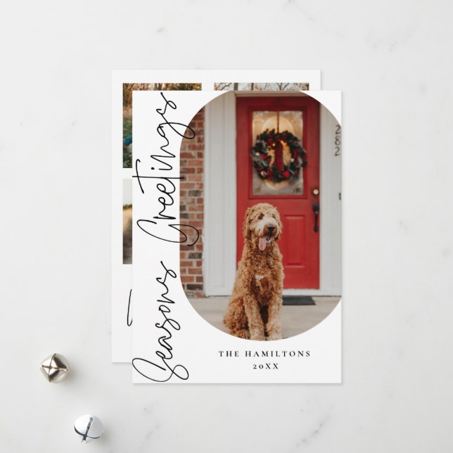 Säsonhälsningar Modern minimalistkort Julkort (Fram/Back In Situ)