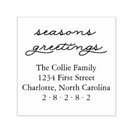 Säsonhälsningar Personlig Helgdag Adress Självfärgande Stämpel