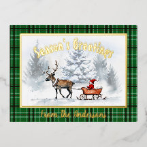 Säsonhälsningar Reindeer Sleigh