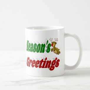 Säsonhälsningar Reindeers jultypografi Kaffemugg
