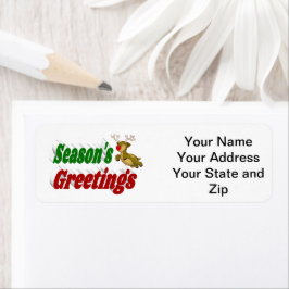 Säsonhälsningar Reindeers jultypografi Returadress Etikett