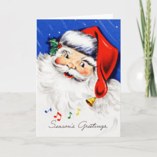 Säsonhälsningar Santa Helgkort