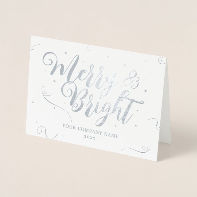Säsonhälsningar Silver Company Foil Card Folierat Kort (Framsida)