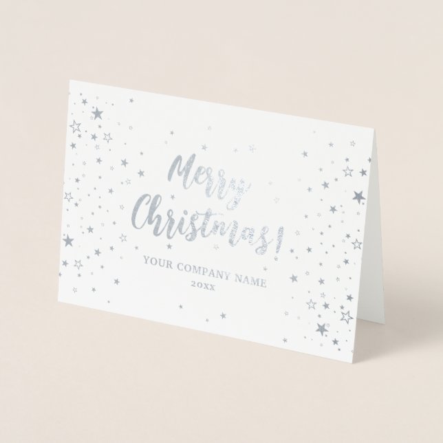 Säsonhälsningar Silver Company Foil Card Folierat Kort (Framsida)
